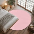 thumbnail image 3 of Light Pink Round Rugs 3ft, Farmhouse Solid Pink Color Modern Art Non Slip Washable Rug Runner, Low Pile Indoor Floor Carpet Mat Bathroom Rugs for Living Room, Bedroom, Kids Room, 3 of 9