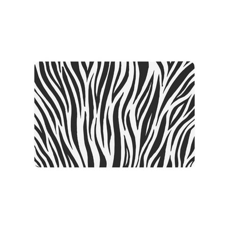 American Zebra Line - MKHERT Zebra Print Animal Skin Abstract Lines Doormat Rug Home Decor Floor Mat Bath Mat 23.6x15.7 inch