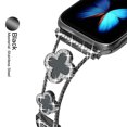 thumbnail image 3 of Swarich Clover Band for Apple Watch Bands 42mm 44mm 45mm 49mm, Simple Stylish Sparkle Diamond Metal Dressy iWatch Bracelet for Apple Watch Band Ultra 1/2 Series 9 SE 8 7 6 5 4 3 2 1,Black+Black, 3 of 7