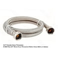 thumbnail image 2 of EZ-Fluid 72"x 3/4" FHT Stainless Steel Braided Metal Washing Machine Water Supply Hose Connector Line,Appliances Hose Burst Proof.-1Pc, 2 of 4