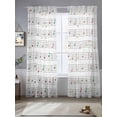 thumbnail image 3 of Music Notes SemiSheer Curtains 108 Inch Length 2 Panels Set,Modern Abstract Minimalistic Geometric Stripes Sheer Kitchen Curtain Privacy Voile Window Curtain for Living Room Bedroom Rod Pocket Drapes, 3 of 7