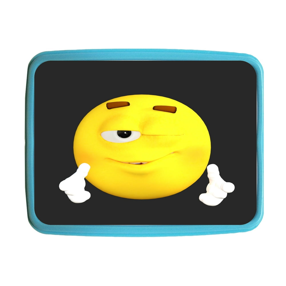 Emoji Wink Kids Bento Lunch Box with 3 Compartment Food Container