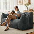 thumbnail image 5 of Aukfa Cloud Comfy Sofa, 24.4" Deep Seat Loveseat Couch for Living Room, No Assemble,Chenille,Black, 5 of 8