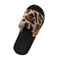 thumbnail image 2 of Sokhug Womens Leopard Print Plush Slippers Fall Winter Home Cozy Warm Woolen Non-Slip Loungewear Slippers, 2 of 4