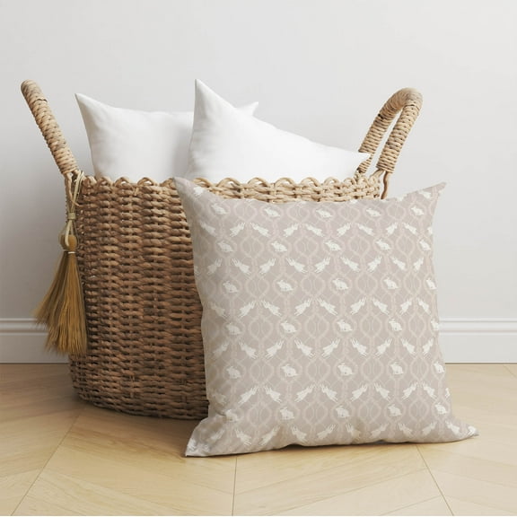 Nantucket Bunny Neutral Throw Pillow
