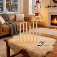 thumbnail image 6 of Flameless Taper Candles with Remote and String Lights, Ivory Real Wax Taper Candles Battery Operated, LED Flameless Battery Candlesticks for Home Holiday Decor(Set of 6),Beige, 6 of 6