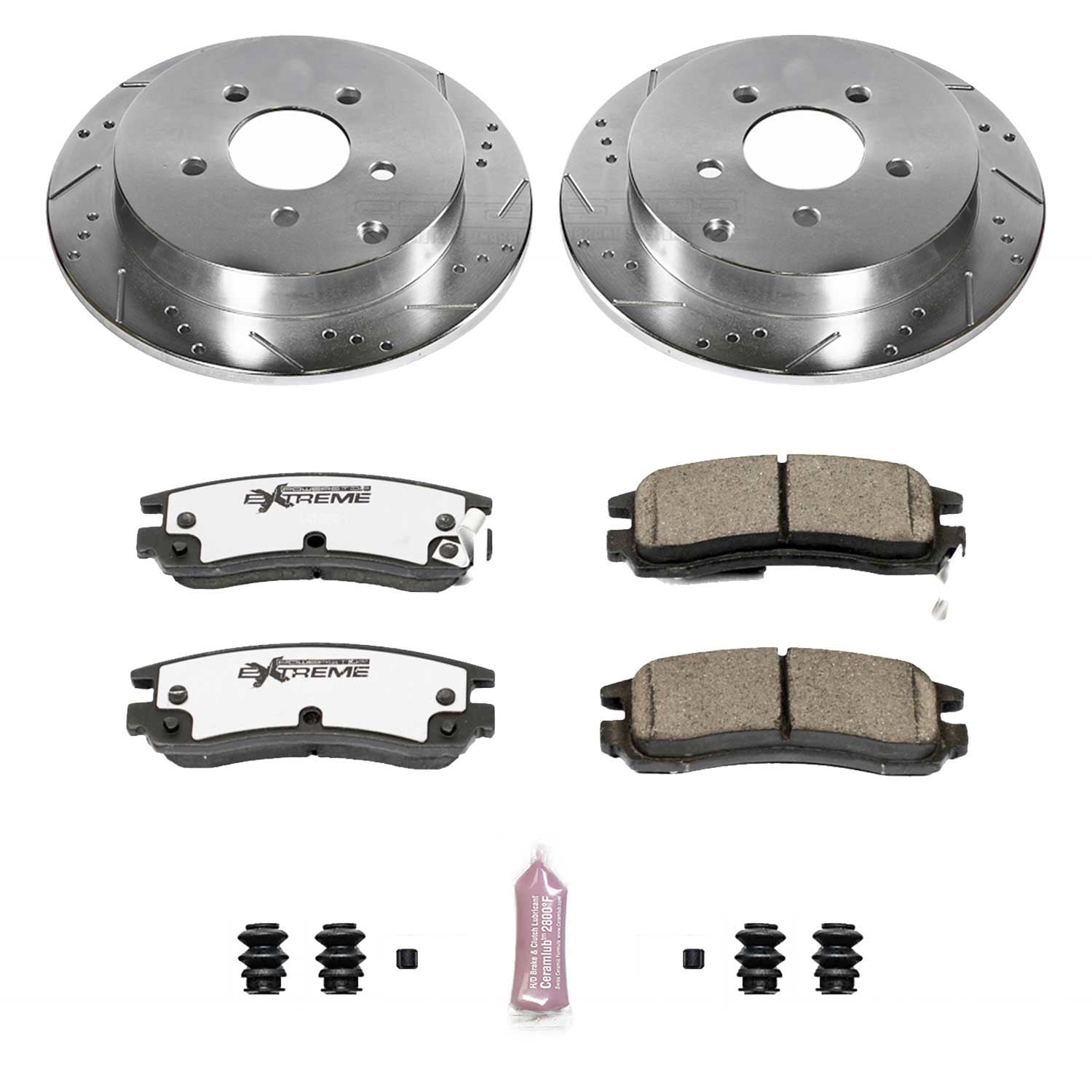 PowerStop Rear Z26 Street Warrior Carbon-Fiber Ceramic Brake Pad and Drilled and Slotted Rotor Kit Fits: BUICK CHEVROLET OLDSMOBILE PONTIAC Select Models K5135-26