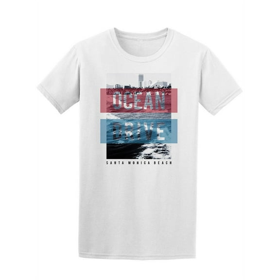 Ocean Drive Santa Monica Beach T-Shirt Men -Image by Shutterstock, Male Medium