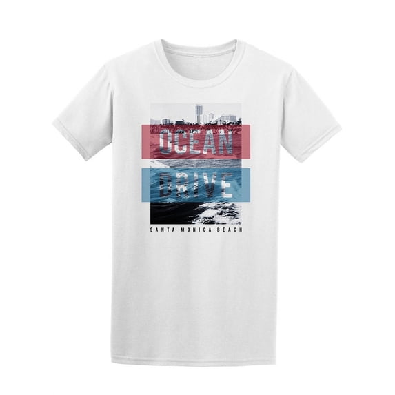Ocean Drive Santa Monica Beach T-Shirt Men -Image by Shutterstock, Male 3X-Large