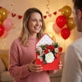 thumbnail image 2 of Valentine Envelope Boxes, Large 8 Inch Valentine’s Day Open-Top Basket Box, Hand Folding Bouquet Flower Box for Arrangements, Envelop Paper Boxes (2 Pcs), 2 of 7