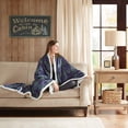 thumbnail image 5 of Woolrich Brewster Oversized Mink to Berber Heated Throw, 60x70", Blue/Green, 5 of 9