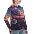 thumbnail image 6 of Picia Dreamy Dandelion Sunset Pattern Casual Women's Hoodie, Hooded Sweatshirt with Kangaroo Pocket, Comfortable Pullover with Eye-catching Drawstrings-Small, 6 of 7