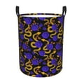 thumbnail image 2 of Uemuo Golden Snake And Purple Rose Pattern Circular Laundry Hamper Basket with handles,Collapsible laundry basket,Large capacity laundry hamper,Laundry Organizer-Small, 2 of 8