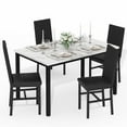 thumbnail image 4 of AWQM 5 Piece Dining Table Set, Faux Marble Kitchen Table and Chairs for 4, Dining Room Table Set with 4 PU Leather Chairs, White, 4 of 8