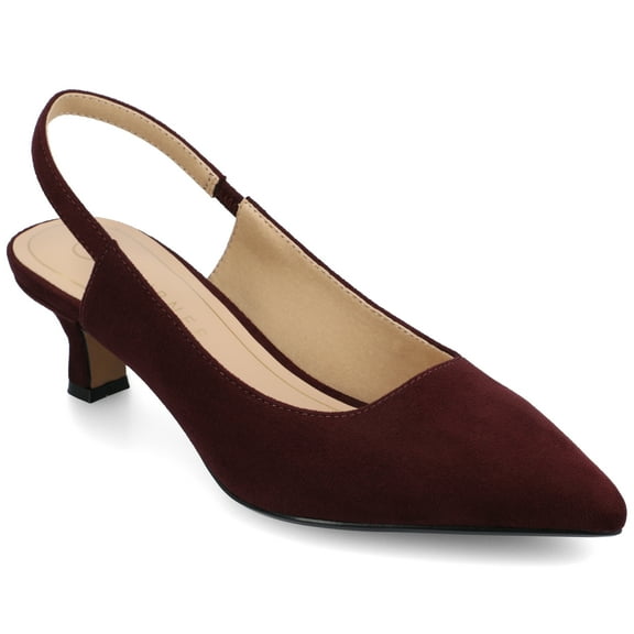 Journee Womens Paulina Kitten Heel Sling Back Pointed Toe Pumps, Widths Available