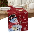 thumbnail image 2 of Ldtrchee Red Christmas Table Runner 108 Inches, Winter Snowman Let Snow Xmas Snowflake Bed Runner Dresser Scarves Tabletop for Indoor Outdoor Parties/Ceremony/Banquet, 13"x 108", 2 of 8