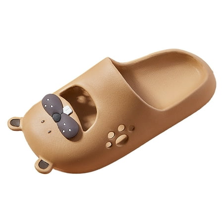 

NECHOLOGY Women s Cute Cartoon Bear Eva Soft Thick Soled Slippers In Summer Womens Support Slippers Khaki 6.5