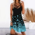 thumbnail image 2 of asdoklhq Womens Plus Size Clearance Dresses,Women Vintage Daily Summer Sleeveless Lace Up Pullover Dress Vintage Print Hollow Out V-Neck Sundress Vintage Dress, 2 of 7