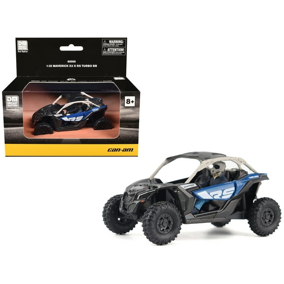 Can-Am Maverick X3 X RS Turbo RR Intense Blue and Chalk Gray with Driver Figure 1/32 Diecast Model by BRP Models