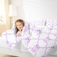 thumbnail image 3 of Erosebridal Purple Ballet Bow Tie Twin Comforter Sets 3-Piece for Kids Girls,Dreamy Princess Plaid Bedding Set for Teens Women,Luxury Bedroom Decor, 3 of 6