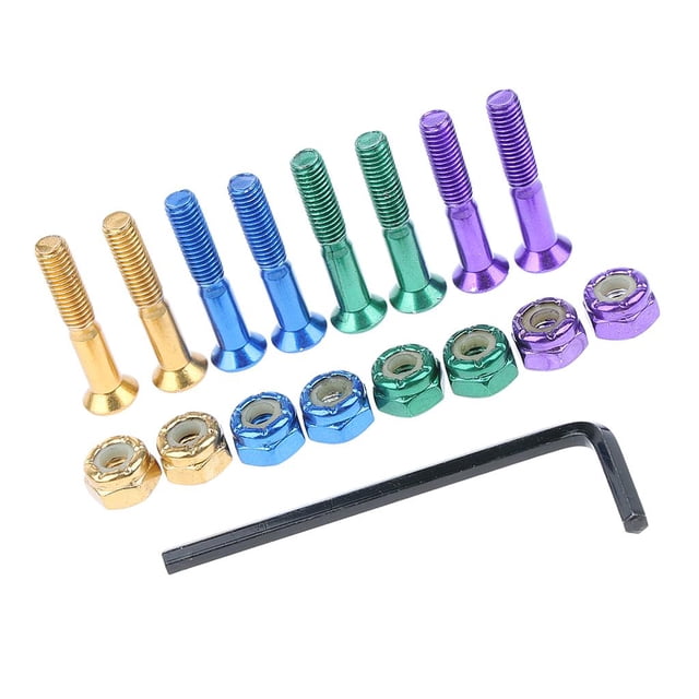 S SERENABLE Ensemble de Quincaillerie de Remplacement pour Planche à Roulettes et Camion 8 Pcs Vis Boulons Écrous - D 25mm