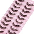 thumbnail image 4 of False Eyelashes Natural Look Clear Band Lashes Cat Eye Faux Mink Eyelashes 3D Volume Fake Lashes Wispy Strip Lashes Pack, 4 of 13