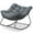 Gray, variant on Upstreman Home Oversized Papasan Rocking Chair, Outdoor Rocking Chair Metal Frame Papasan Chair Rocker with Padded Cushion, Gray