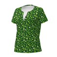 thumbnail image 3 of Wukai Happy St. Patrick's day Casual V-Neck Graphic Tees for Women: Lightweight and Breathable Summer Tops with Stylish Design-Large, 3 of 8