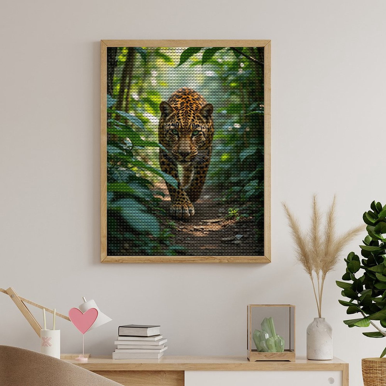 Diamond Art Kits for Adults, Leopard Jungle Pathway Nature Stroll 5D Diamond Painting Kits for Adults Beginners, DIY Full Drill Diamond Painting, Gem Art and Crafts 12x16