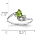 thumbnail image 5 of 14K White Gold 6X4mm Pear Peridot AA Diamond Ring Size 6, 5 of 5