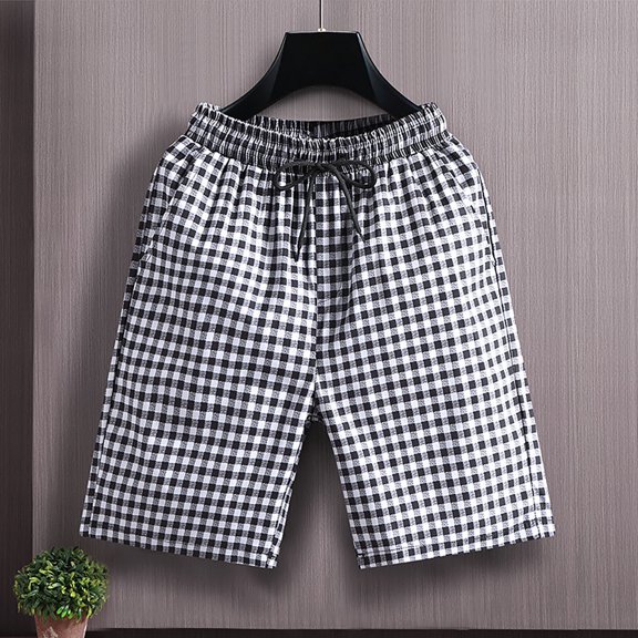 Vedolay Men Shorts Summer Men's Shorts Casual Loose Fit Elastic Waist Cotton Twill Shorts,Gray L