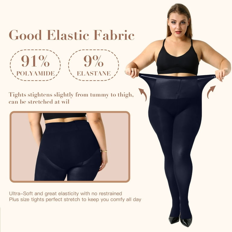 No Nonsense Plus Size Footless Comfort Waist Tight, 3 Pair Pack, Black - 3  Pair Pack at  Women's Clothing store