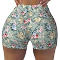 thumbnail image 2 of Daiia Rose Flowers Pattern Women's Workout Shorts Biker Shorts - High Waisted Workout Spandex Tummy Control Gym Running Yoga Shorts-Medium, 2 of 8