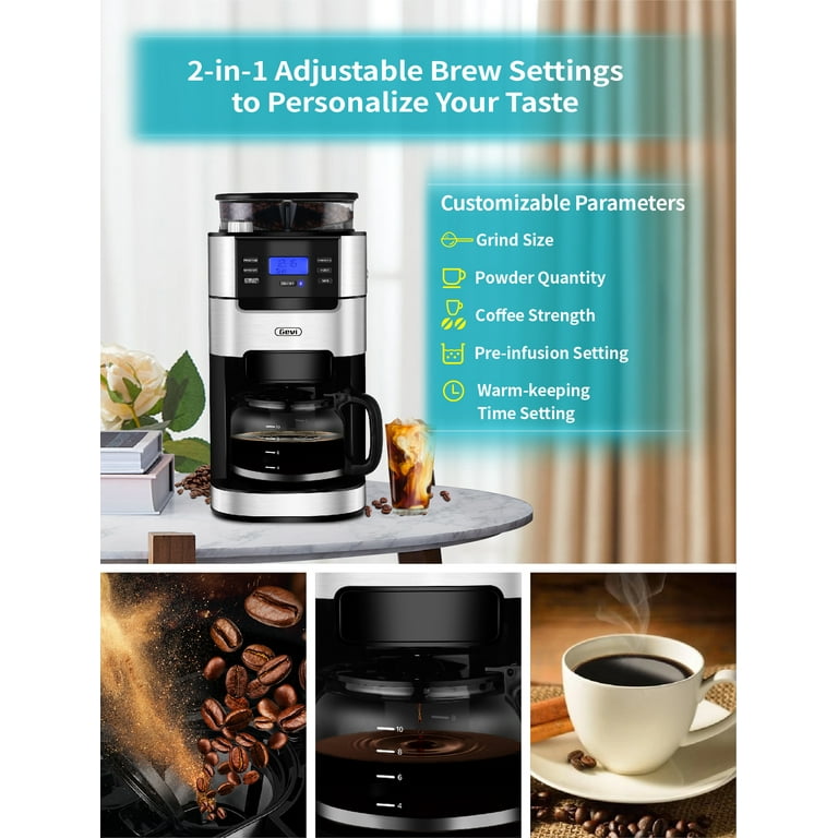 Coffee Maker 10-Cup Programmable Automatic Drip Mini Coffee Machine with  Timer