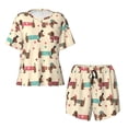 thumbnail image 5 of Wukai Dachshund Dog Puppy Women's Pajama Set,Short-Sleeve Top and Shorts with Elastic Waistband and Pockets for Loungewear, Yoga, and Casual Wear-X-Large, 5 of 8