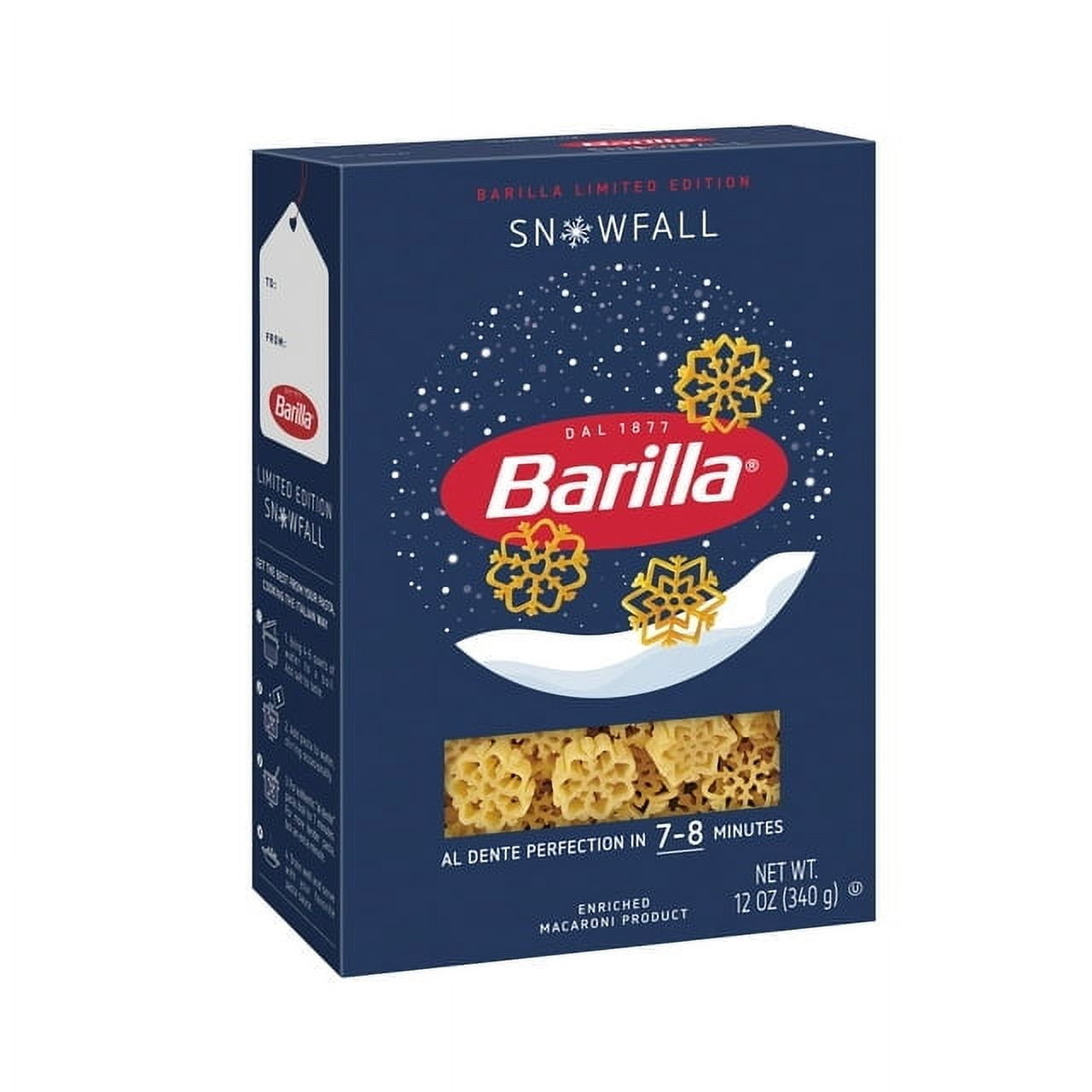 (2 pack) Barilla Classic Non-GMO, Kosher Certified Snowfall Pasta, 12 oz.