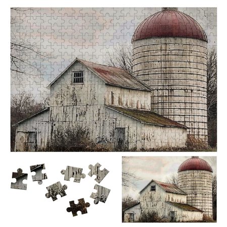 Creowell Farm Wooden Jigsaw Puzzle Fun Game Toy Gift for Family and Friends Intellectual Challenge Leisure Activity 300 PCS