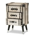 thumbnail image 2 of Bowery Hill Silver Finished Metal 3-Drawer Nightstand, 2 of 12