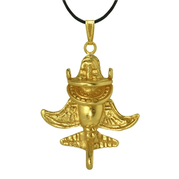 Across The Puddle, 24k Gold Plated Ancient Golden Jet-5 Necklace | Pre-Columbian Quimbaya Pin | Ancient Astronauts | Original Golden Jets Collection