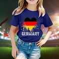 thumbnail image 1 of T-shirts de Mode pour Enfants, Imprimé Stylé du Drapeau de l'Allemagne, Manches Courtes, Col Rond, Chandail de Base pour Filles, 1 of 4