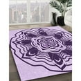 thumbnail image 3 of Ahgly Tapis Rond Lavable en Machine Intérieur Transitionnel Fleur Rose, 3 Pieds Rond, 3 of 7