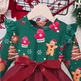 thumbnail image 5 of iiniim Baby Girls Outfits Toddler Kids Long Sleeve Xmas Holiday Party Mesh Midi Dress Red Gingerbread Man 110/5Y, 5 of 7