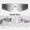 thumbnail image 5 of Gafas de sol de moda milramtob Futuristic Wrap Around Y2K, 5 of 5