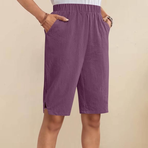 gbyLJF Women's Capri Sweatpants Wide Legs Cropped Capri with Pockets Solid Color Casual Pants Workout Yoga Pant