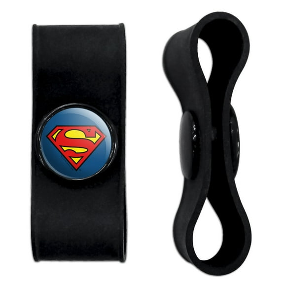 Superman Classic S Shield Logo Headphone Earbud Cord Wrap - Charging Cable Manager - Wire Organizer Set of 2