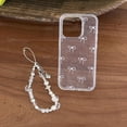 thumbnail image 2 of 3D Diamond Clear Glitter Bow Case with Chain for iPhone 12 Pro Max,Chic Retro Ribbon INS Design Bling Slim Glossy Protective Girls Women Cover+Pearl Phone Charm(iPhone 12promax 6.7"), 2 of 9