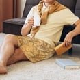 thumbnail image 2 of Daiia Old Vintage Map Of Sea Mens Woven Stretch Pajama Short,Short Pajama Pants-X-Large, 2 of 7