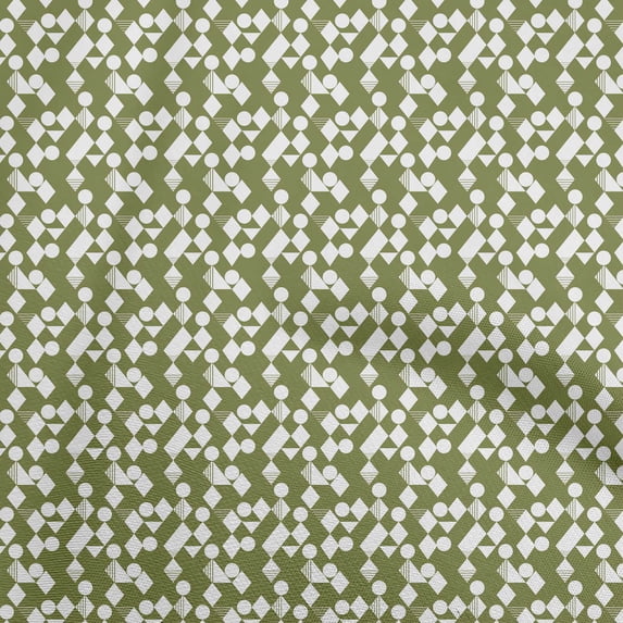 oneOone Cotton Cambric Forest Green Fabric Geometrical Dress Material Fabric Print Fabric By The Yard 56 Inch Wide