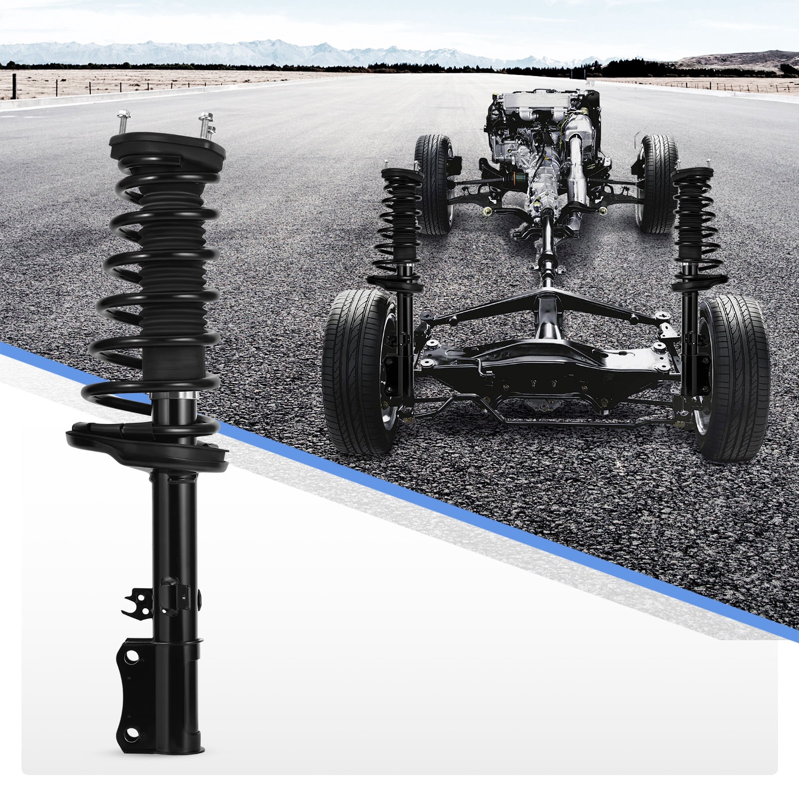 LEDKINGDOMUS Rear Complete Strut Assembly for 2002-2003 Toyota Camry & Lexus ES300 | Quick Strut Replacement | Pre-Assembled Shock & Coil Spring Kit