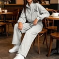 thumbnail image 6 of StSilkitty Boys Girls 2 Piece Outfits Sets Zip up Long Sleeve Stand Collar Sweatshirt and Sweatpants Set Fall Winter Tracksuit Set, 6 of 8